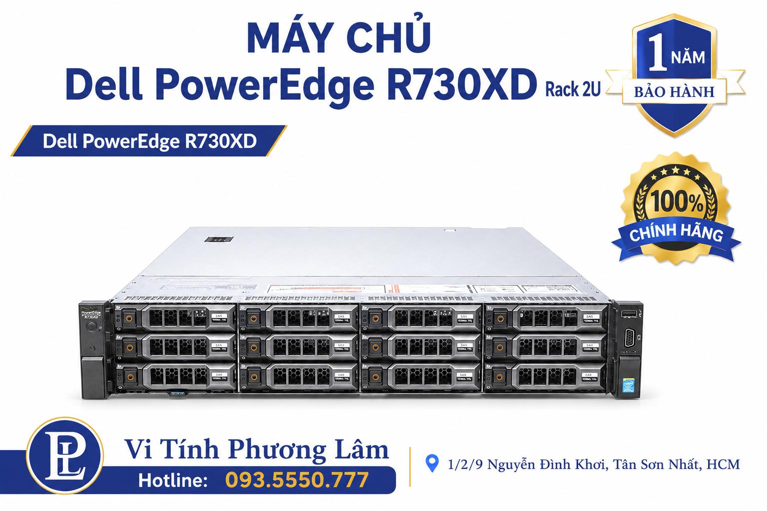 DELL PowerEdge R730XD | 12 Bay LFF | Dual Xeon E5-2696 V4 (44 Core / 88 Threads) | Ram ECC 64Gb | Rack 2U